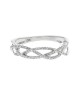 Diamond Open Cut Crossover Ring in White Gold